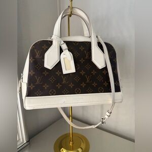 Louis Vuitton Monogram Brown and White Satchel